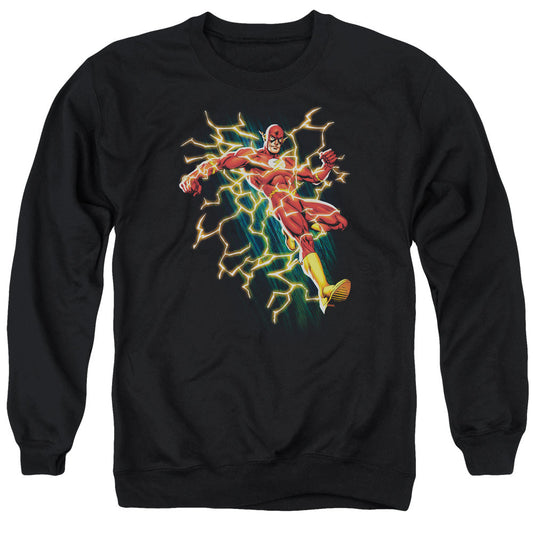Justice League Of America Electric Death Mens Crewneck Sweatshirt Black Officially Licensed