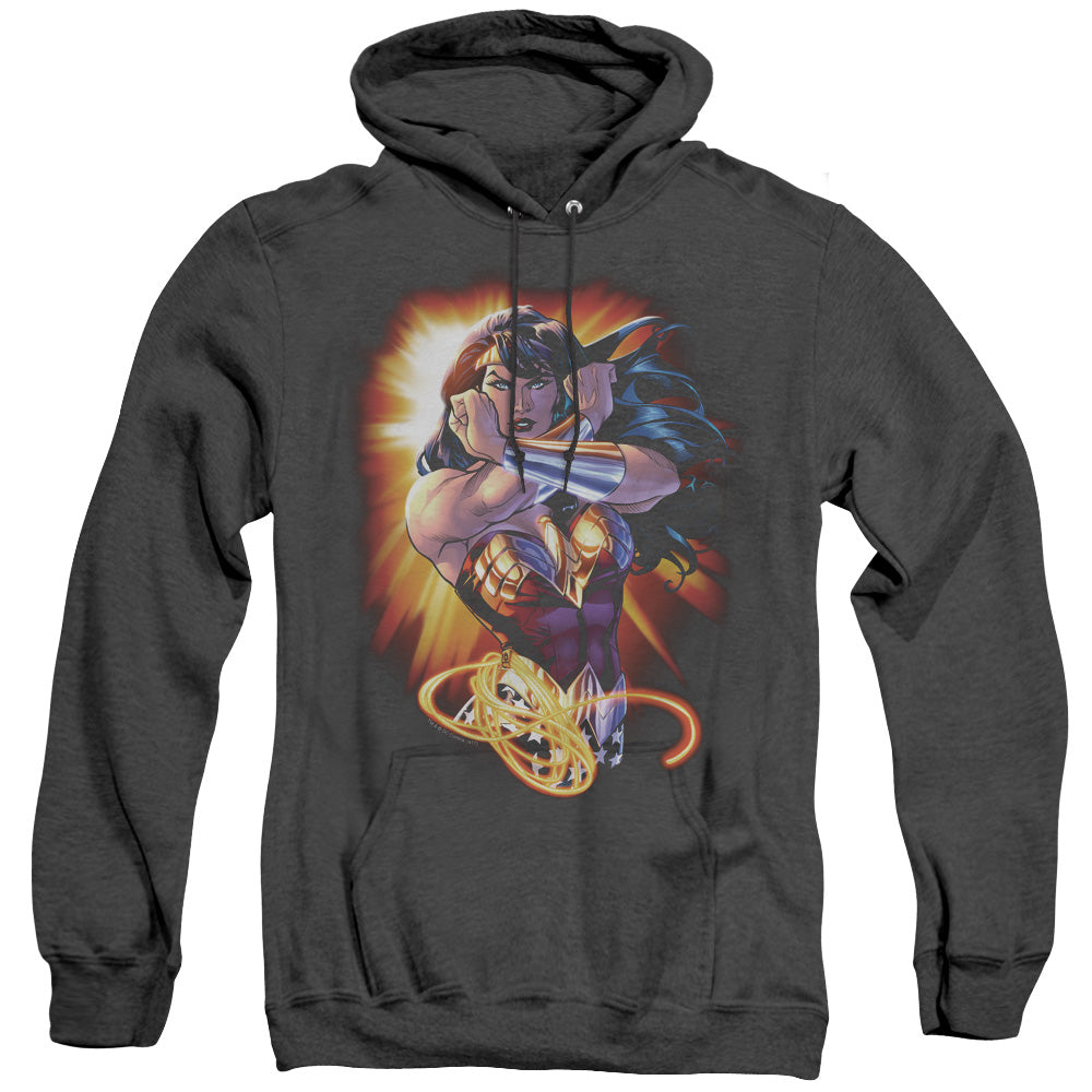 Justice League Wonder Rays Heather Mens Hoodie Black Officially Licensed
