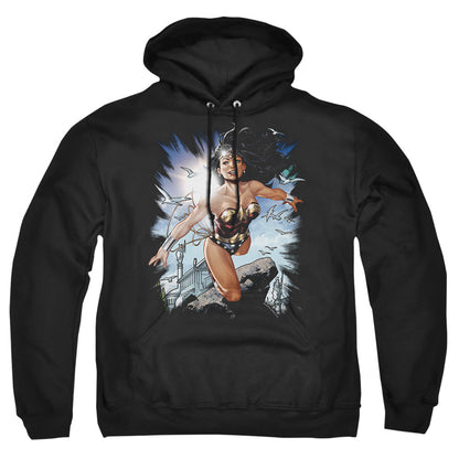 Justice League Of America Of Themyscira Mens Hoodie Black Officially Licensed