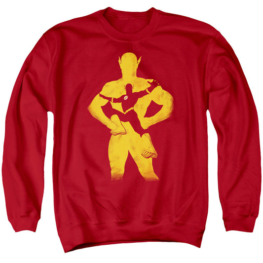 Justice League Of America Flash Knockout Mens Crewneck Sweatshirt Red Officially Licensed