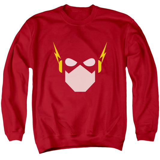Justice League Of America Flash Head Mens Crewneck Sweatshirt Red Officially Licensed