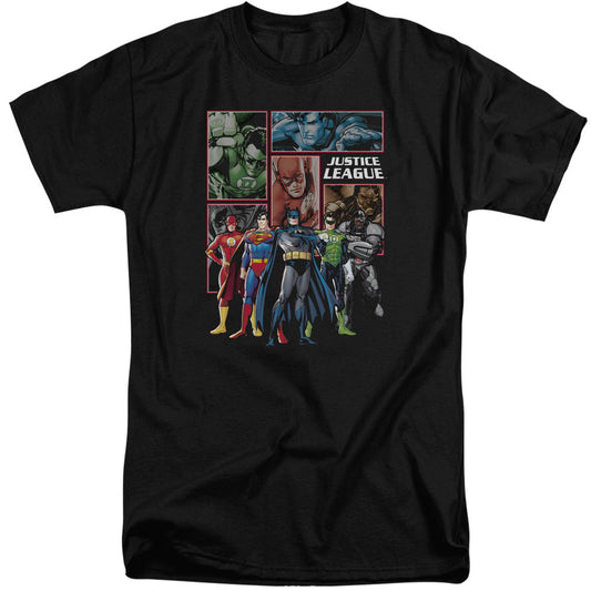 Justice League Of America New Justice League Of America Panels Mens Tall T Shirt Black Officially Licensed