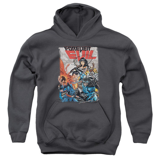 Justice League Crime Syndicate Kids Youth Hoodie Charcoal Officially Licensed