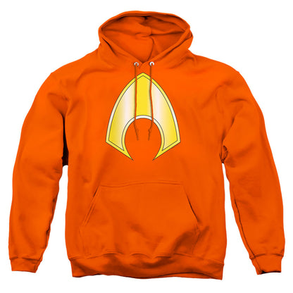 Justice League Of America Aquaman Logo Mens Hoodie Orange Officially Licensed