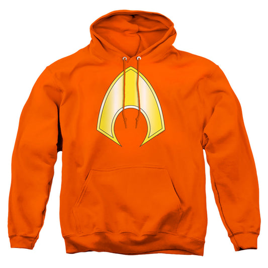 Justice League Of America Aquaman Logo Mens Hoodie Orange Officially Licensed