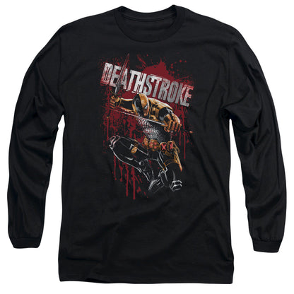 Jla Blood Splattered Mens Long Sleeve Shirt Black Officially Licensed