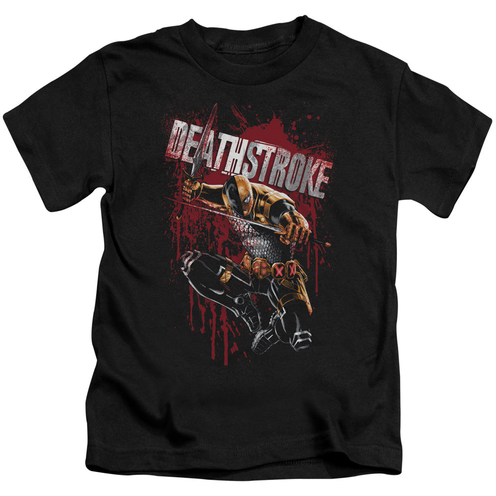 Justice League Blood Splattered Juvenile Kids Youth T Shirt Black Officially Licensed