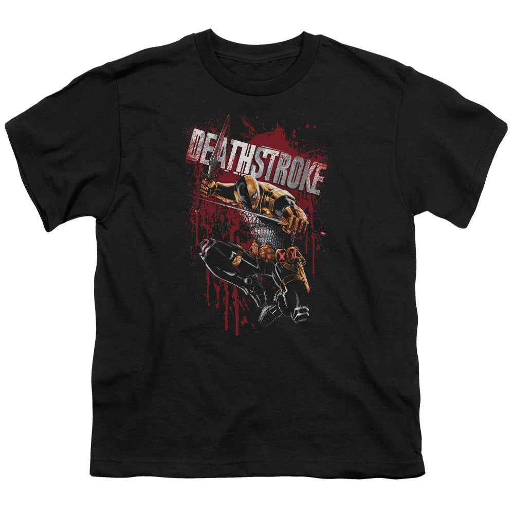 Justice League Blood Splattered Kids Youth T Shirt Black Officially Licensed