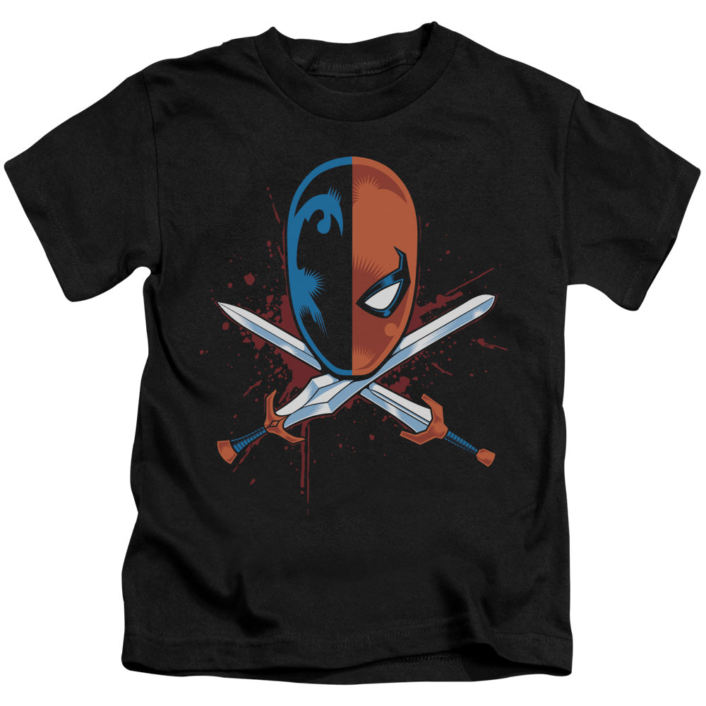 Justice League Crossed Swords Juvenile Kids Youth T Shirt Black Officially Licensed