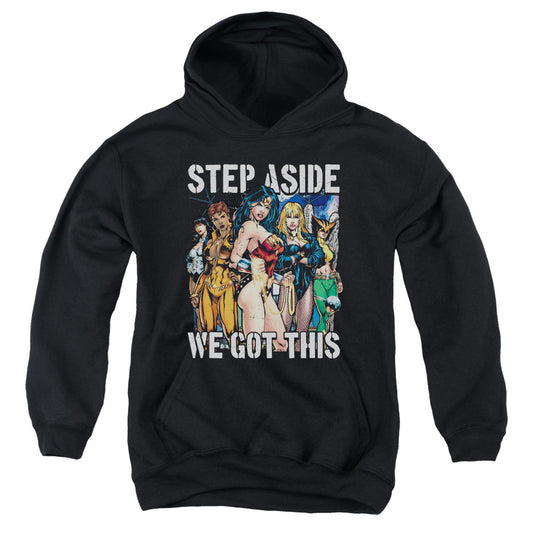 Justice League Heroines Kids Youth Hoodie Black Officially Licensed