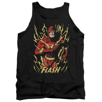 Justice League Flash Flare Mens Tank Top Shirt Black Officially Licensed