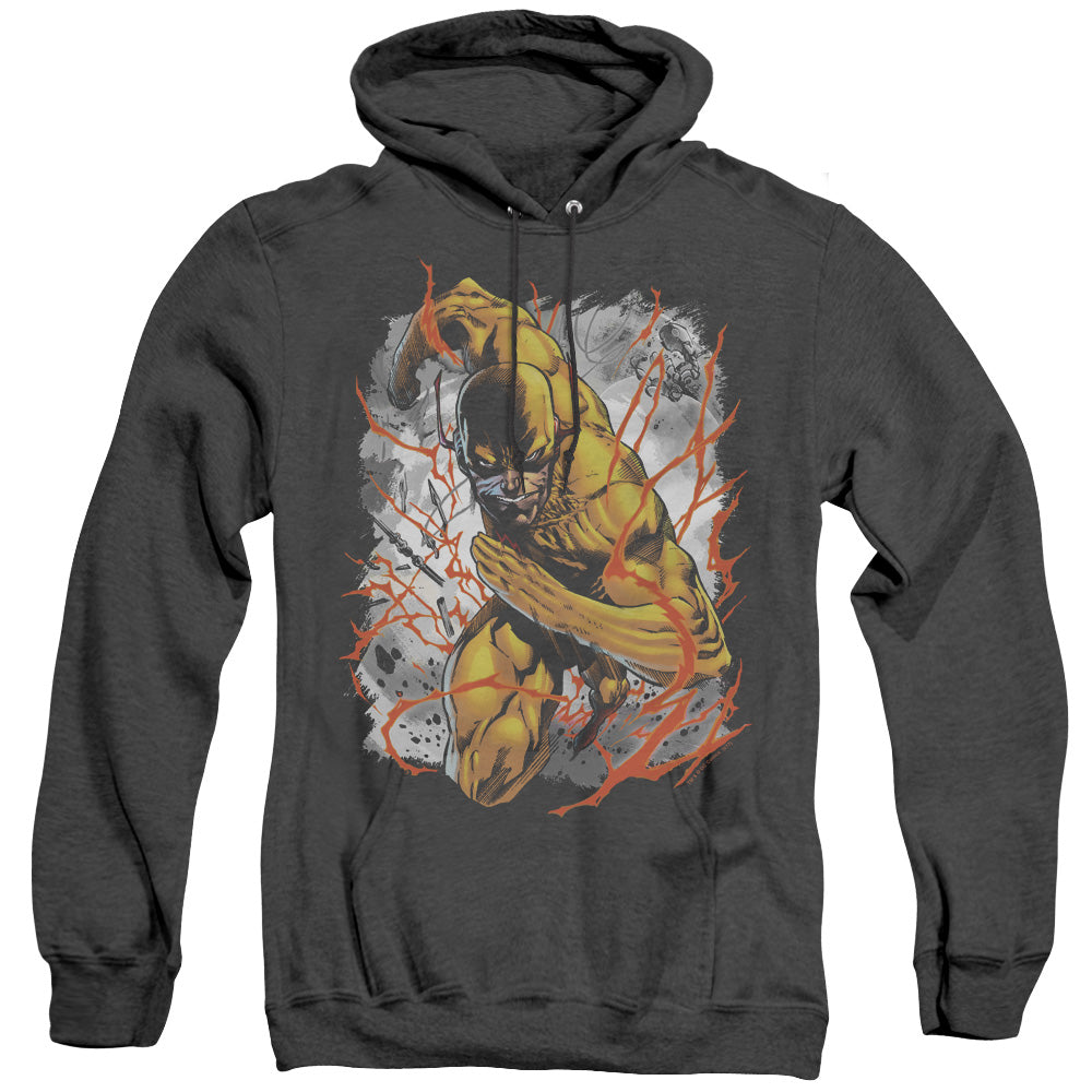 Justice League Reversed Heather Mens Hoodie Black Officially Licensed