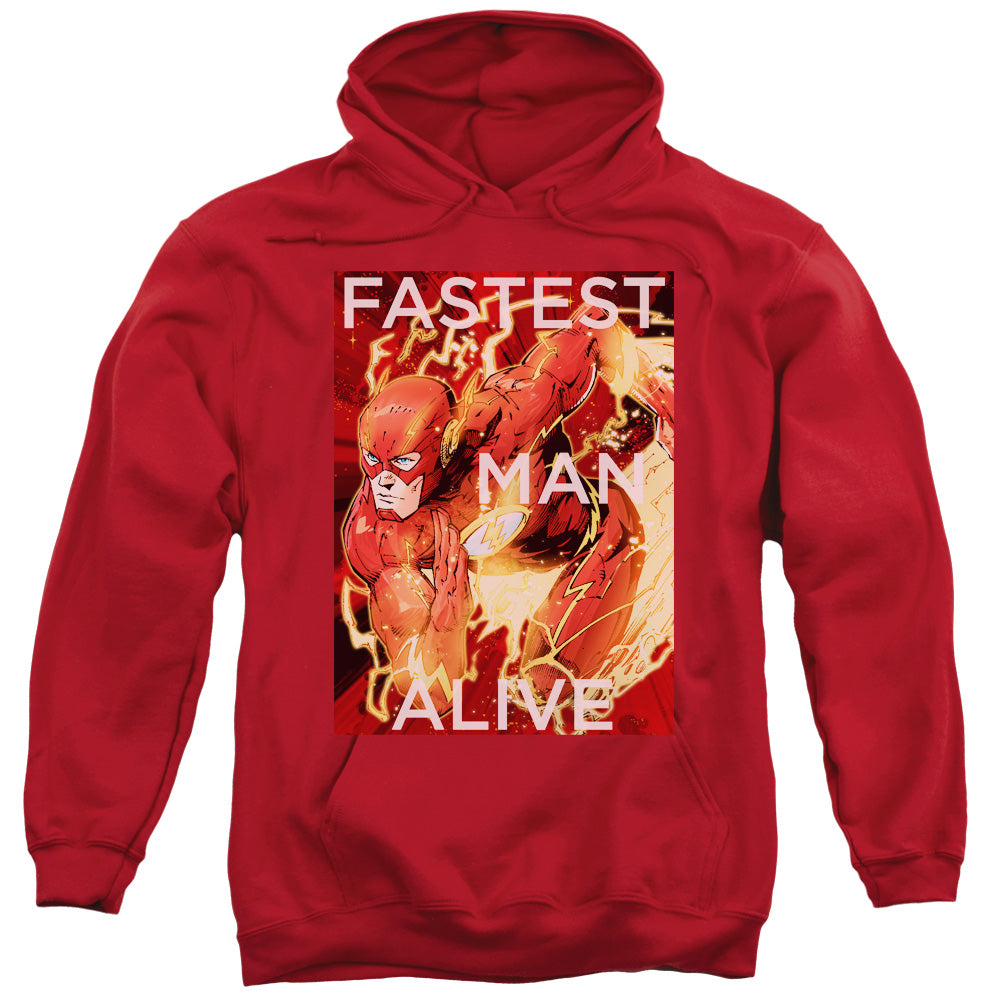 Justice League Fastest Man Alive Mens Hoodie Red Officially Licensed