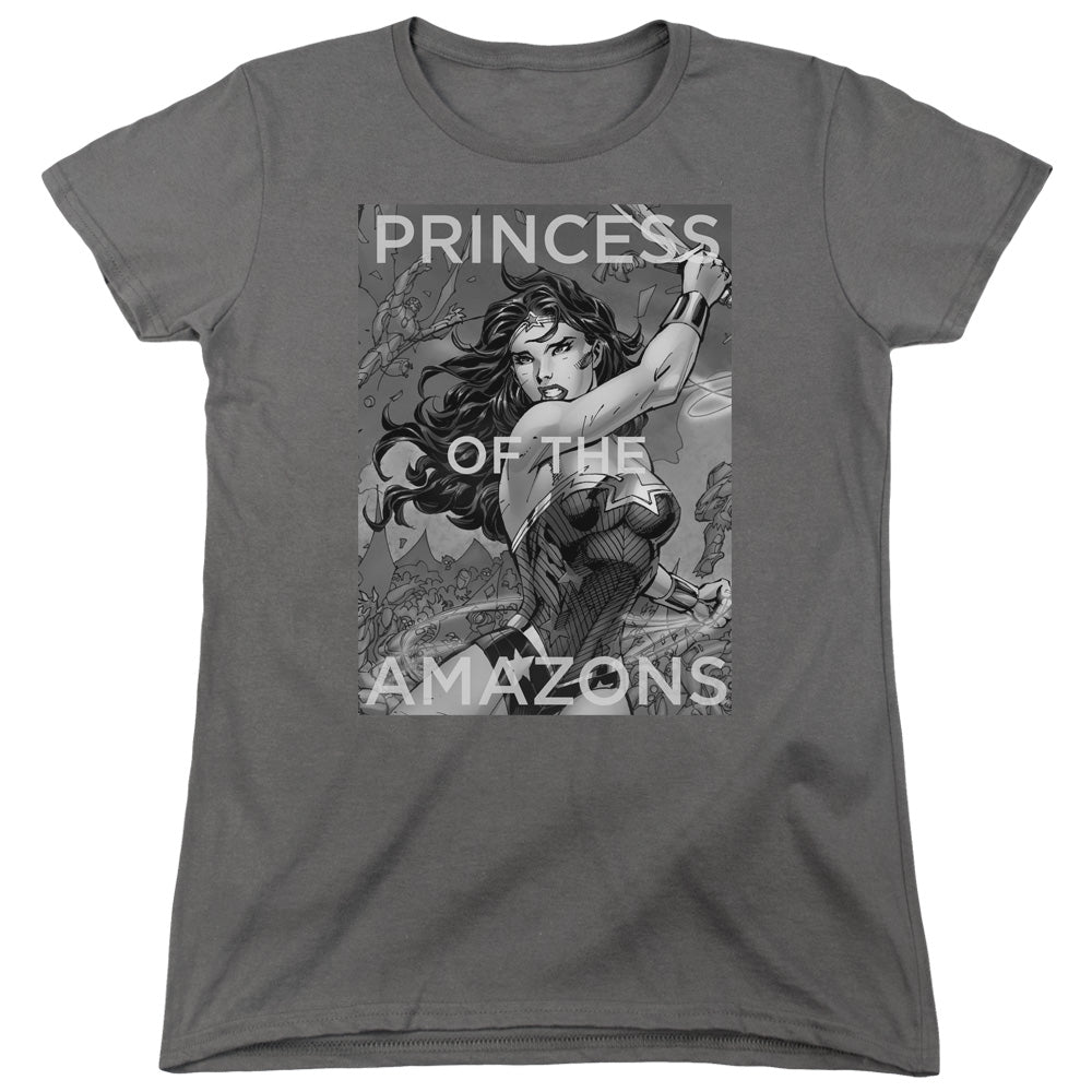 Justice League Princess of the Amazons Womens T Shirt Charcoal Officially Licensed