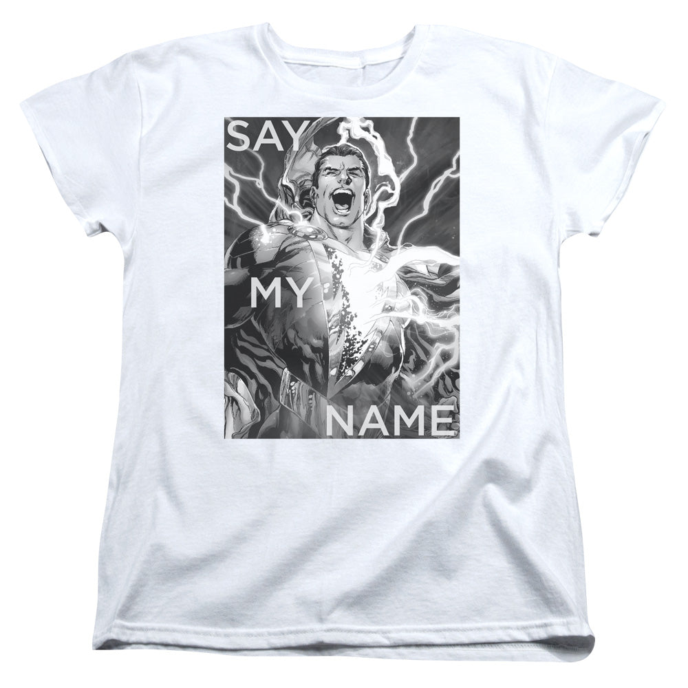 Justice League Say My Name Womens T Shirt White Officially Licensed