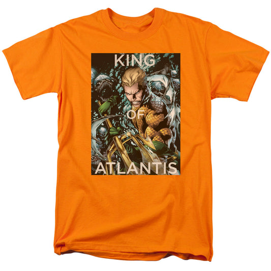 Justice League Of America King Of Atlantis Mens T Shirt Orange Officially Licensed