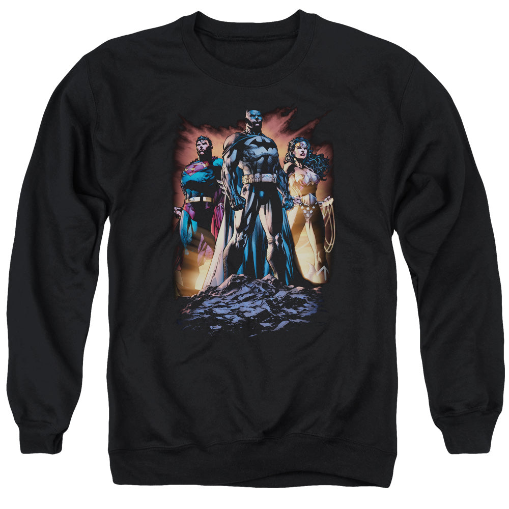 Justice League Take a Stand Mens Crewneck Sweatshirt Black Officially Licensed