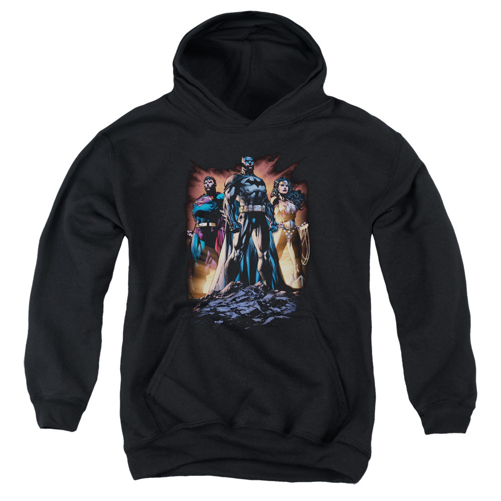 Justice League Take a Stand Kids Youth Hoodie Black Officially Licensed