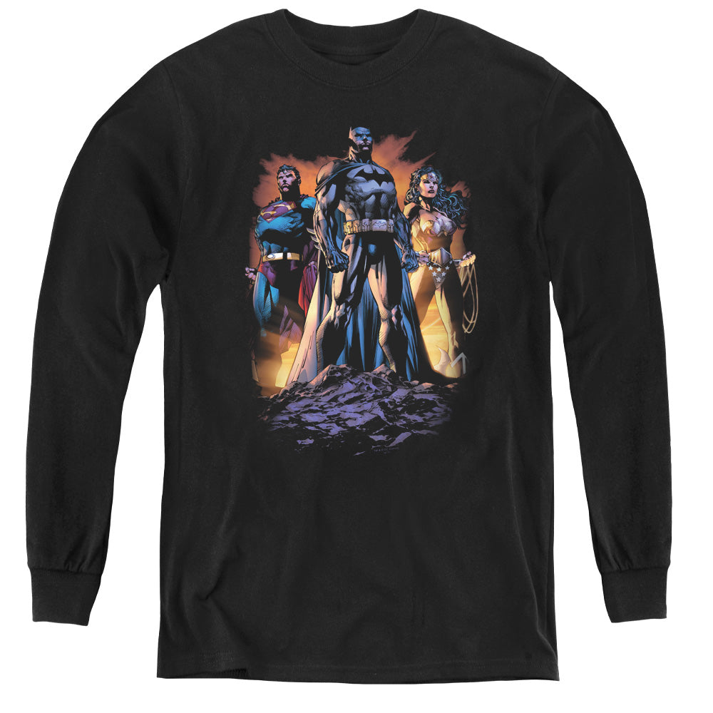 Justice League Take a Stand Long Sleeve Kids Youth T Shirt Black Officially Licensed