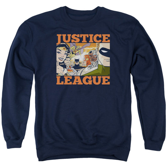 Justice League Of America New Dawn Group Mens Crewneck Sweatshirt Navy Officially Licensed