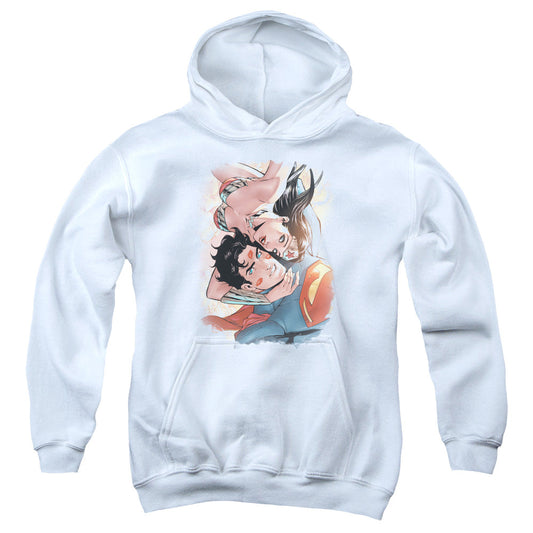 Justice League Love Birds Kids Youth Hoodie White Officially Licensed