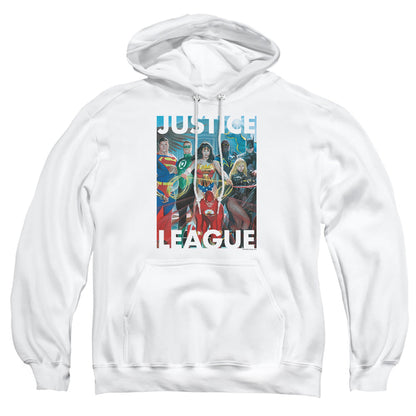 Justice League Of America Hall Of Justice Mens Hoodie White Officially Licensed