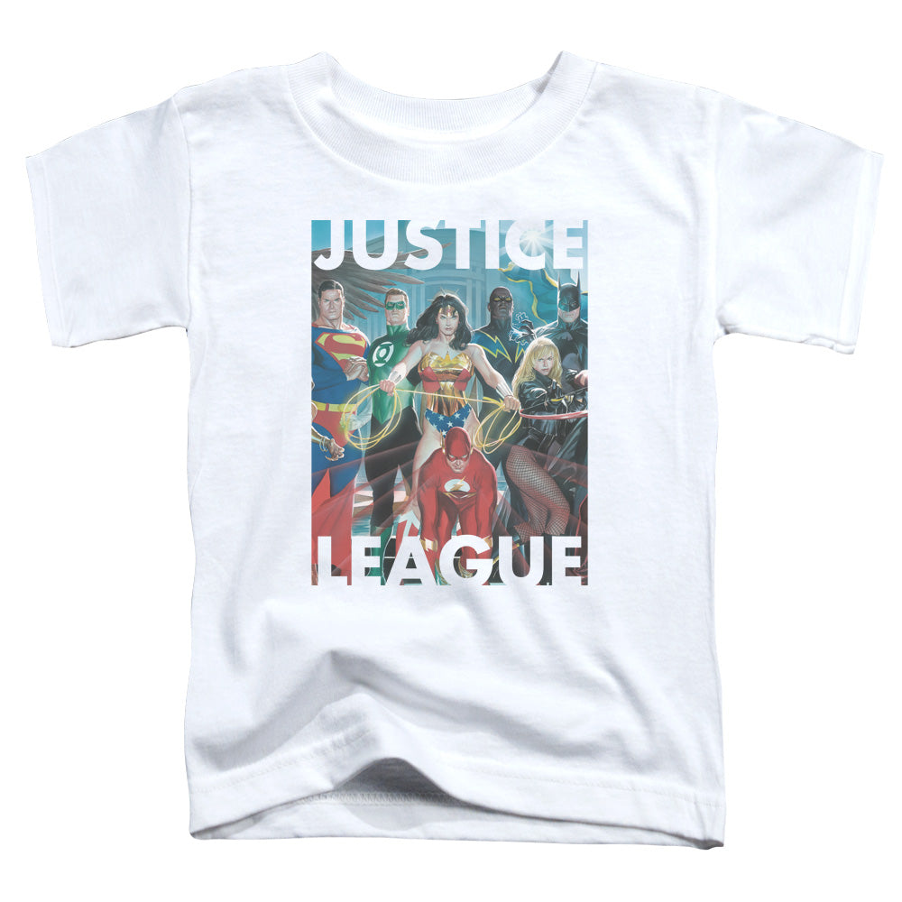 Justice League Hall of Justice Toddler Kids Youth T Shirt White Officially Licensed