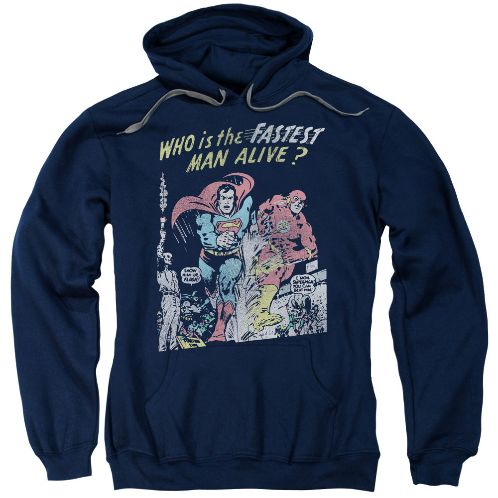 Justice League Fastest Man Mens Hoodie Navy Blue Blue Officially Licensed