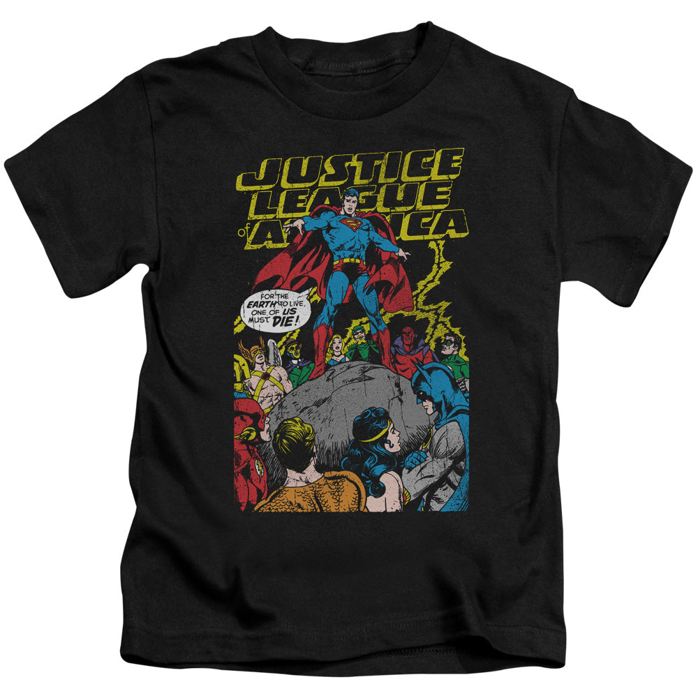 Justice League Ultimate Scarifice Juvenile Kids Youth T Shirt Black Officially Licensed