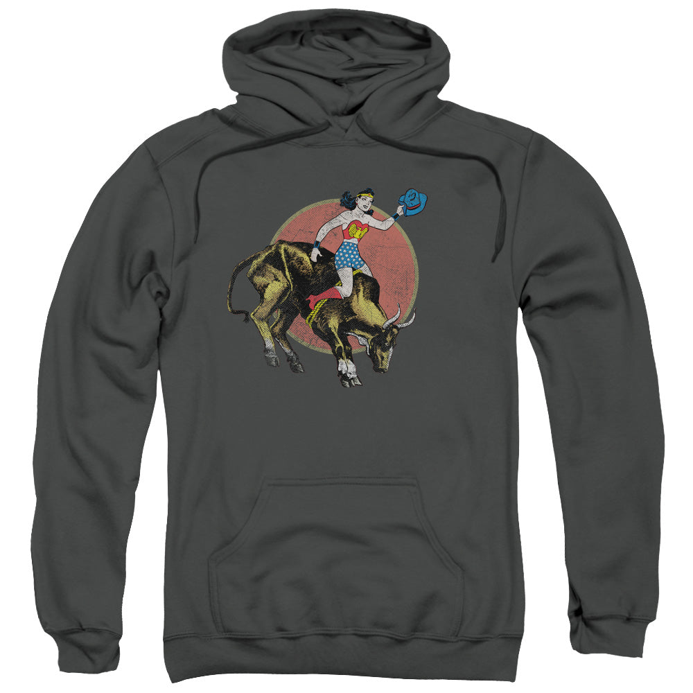 Justice League Bull Rider Mens Hoodie Charcoal Officially Licensed