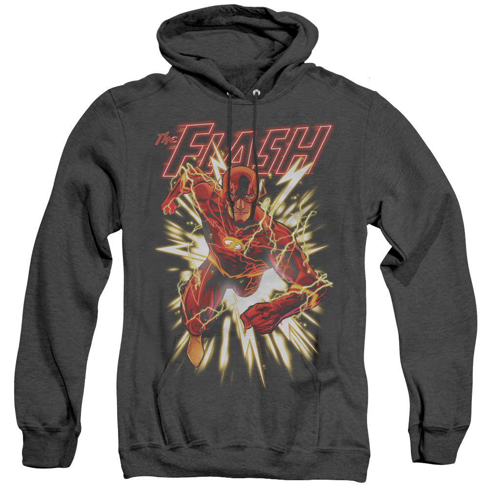 Justice League Flash Glow Heather Mens Hoodie Black Officially Licensed