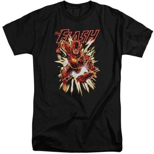 Justice League Flash Glow Mens Tall T Shirt Black Officially Licensed