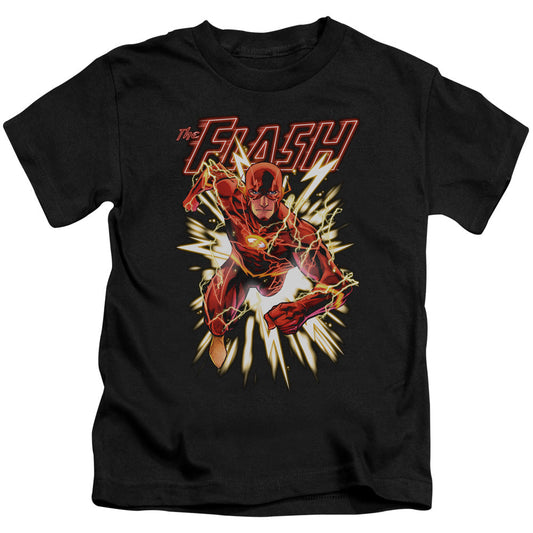 Justice League Flash Glow Juvenile Kids Youth T Shirt Black Officially Licensed