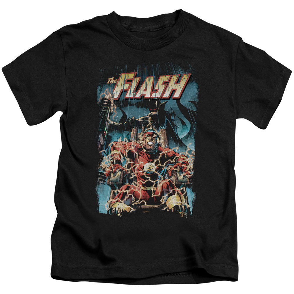 Justice League Electric Chair Juvenile Kids Youth T Shirt Black Officially Licensed