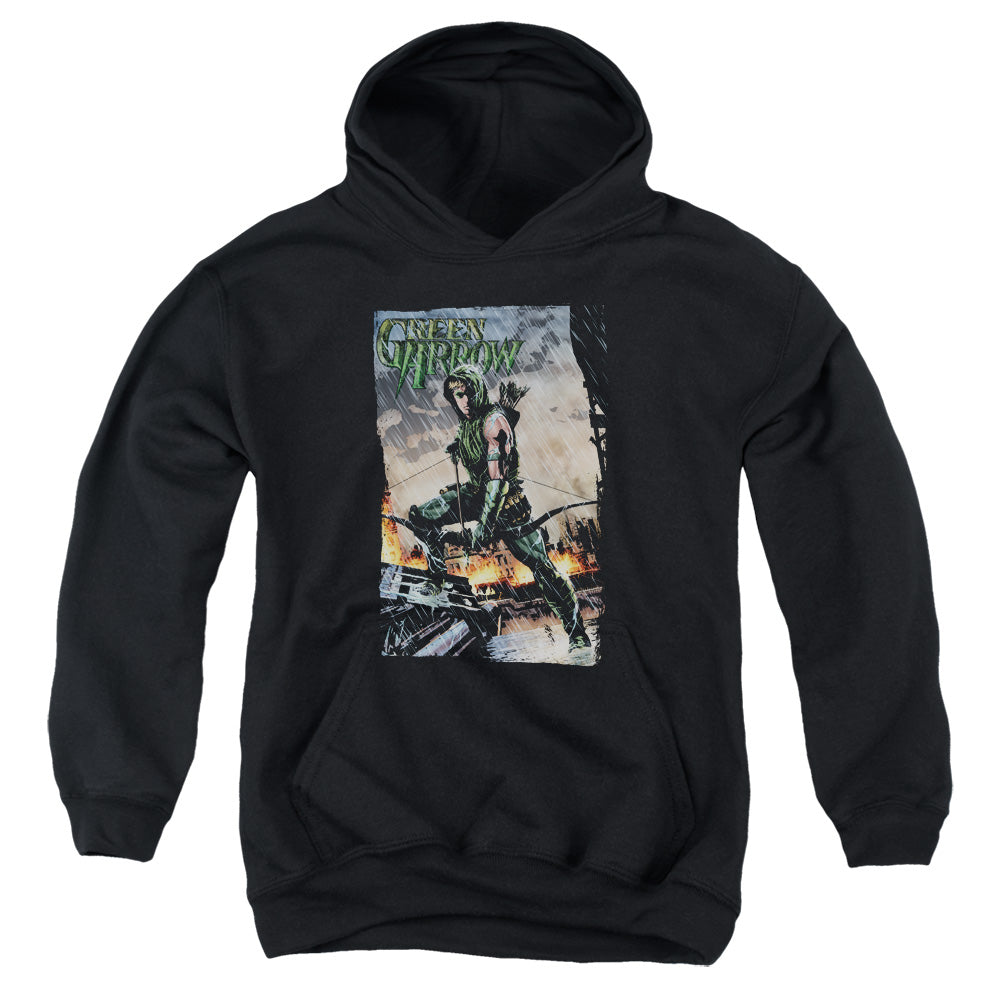 Justice League Fire and Rain Kids Youth Hoodie Black Officially Licensed