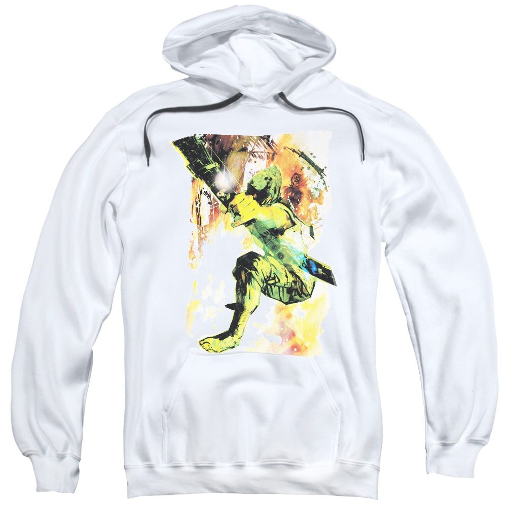 Justice League Painted Archer Mens Hoodie White Officially Licensed