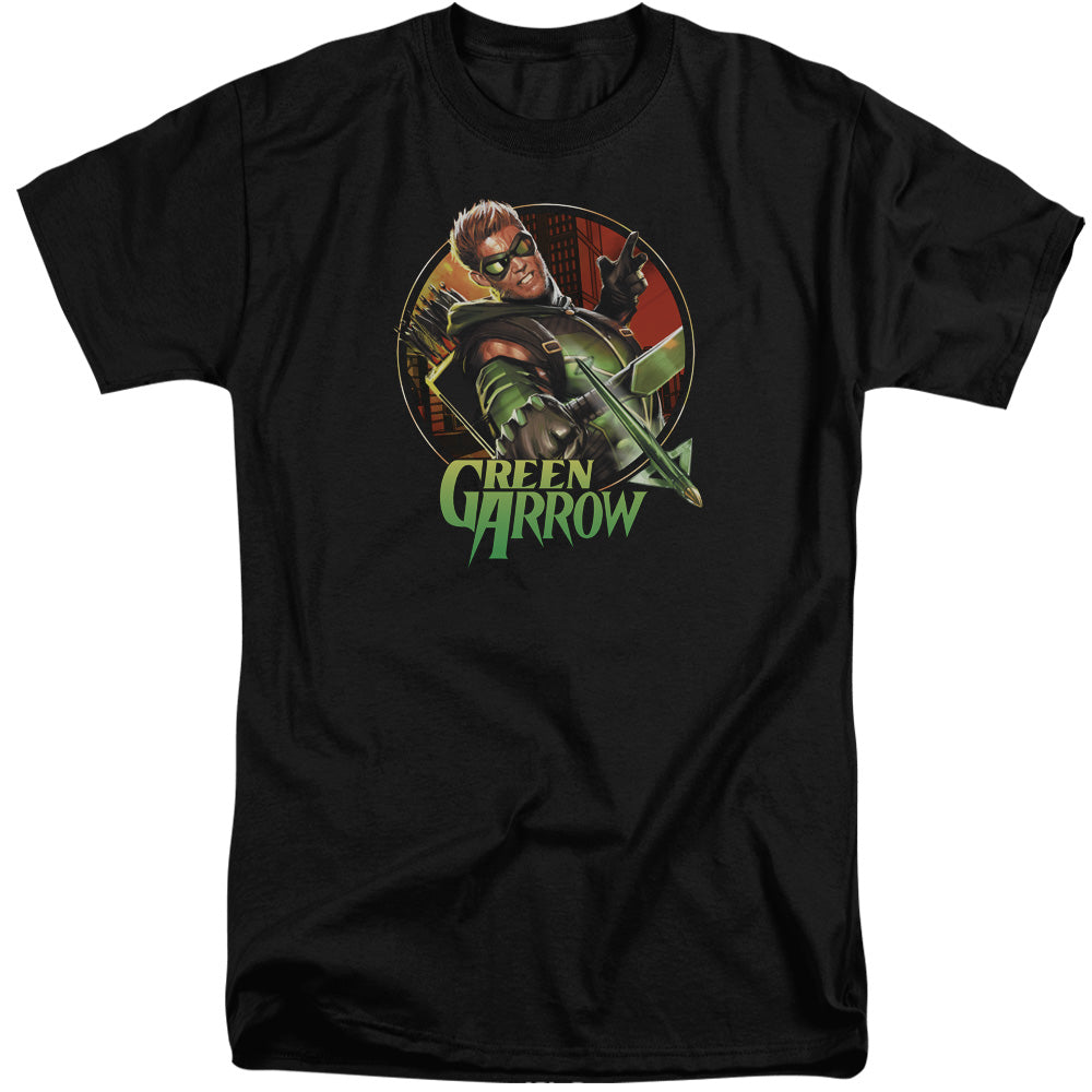 Justice League Sunset Archer Mens Tall T Shirt Black Officially Licensed