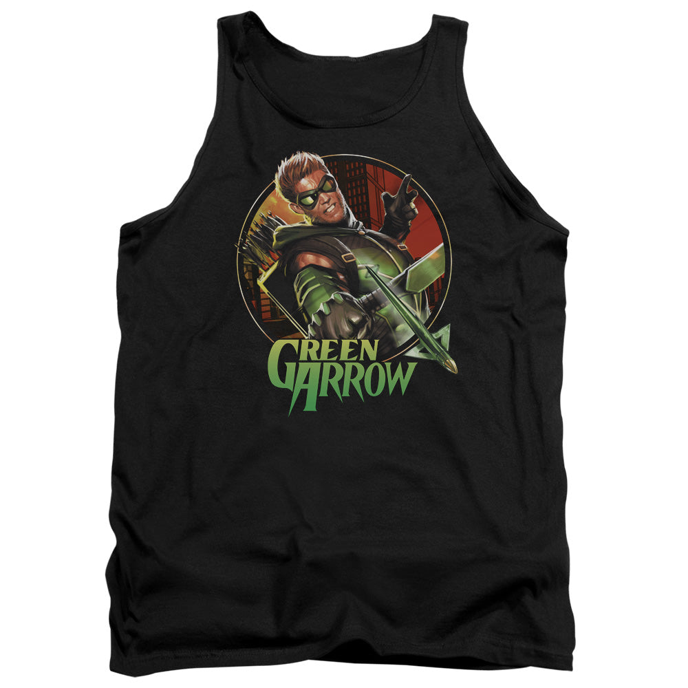 Justice League Sunset Archer Mens Tank Top Shirt Black Officially Licensed