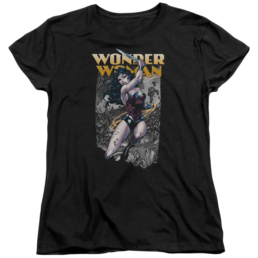 Justice League Wonder Slice Womens T Shirt Black Officially Licensed