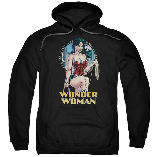 Justice League City Warrior Mens Hoodie Black Officially Licensed