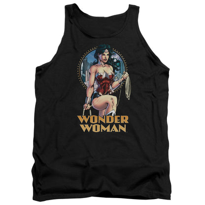 Justice League City Warrior Mens Tank Top Shirt Black Officially Licensed