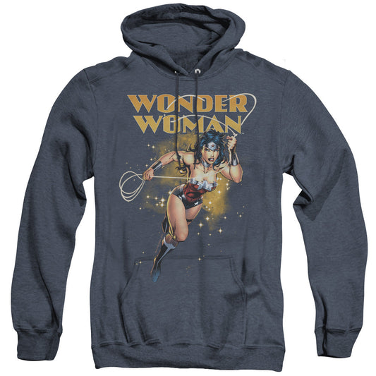 Justice League Star Lasso Heather Mens Hoodie Navy Blue Blue Officially Licensed