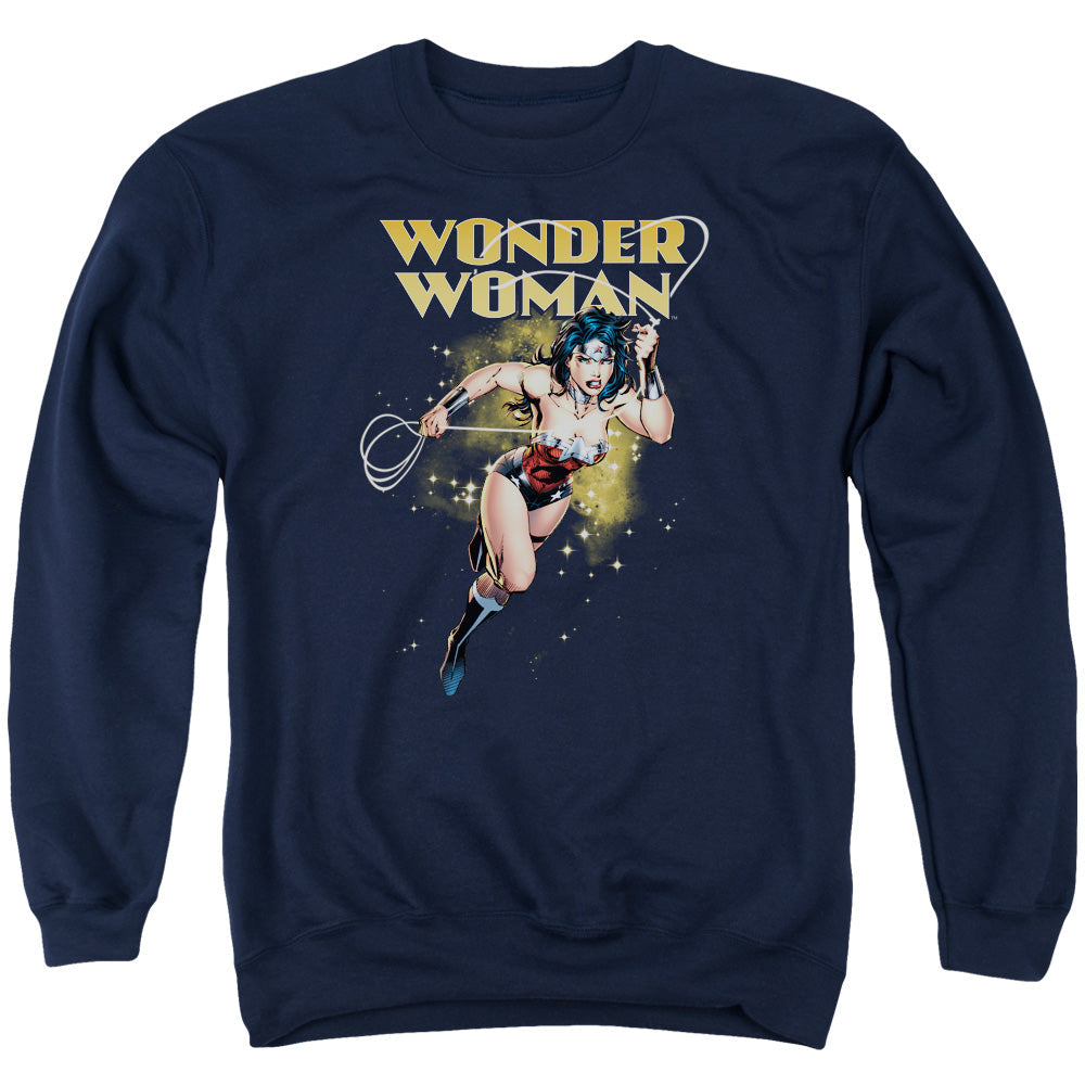 Justice League Star Lasso Mens Crewneck Sweatshirt Navy Blue Blue Officially Licensed