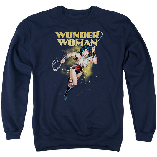 Justice League Of America Star Lasso Mens Crewneck Sweatshirt Navy Officially Licensed