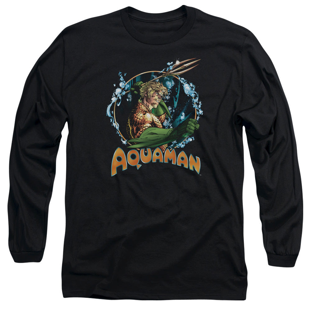 Justice League Ruler of the Seas Mens Long Sleeve Shirt Black Officially Licensed