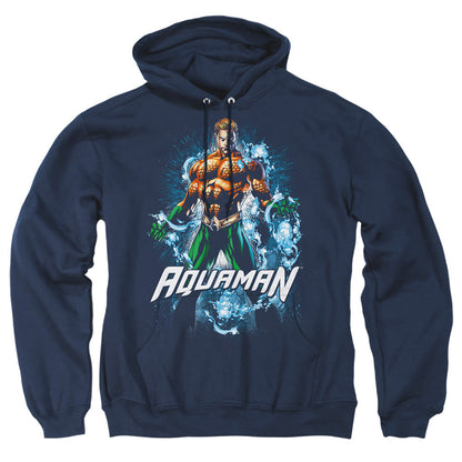 Justice League Of America Water Powers Mens Hoodie Navy Officially Licensed
