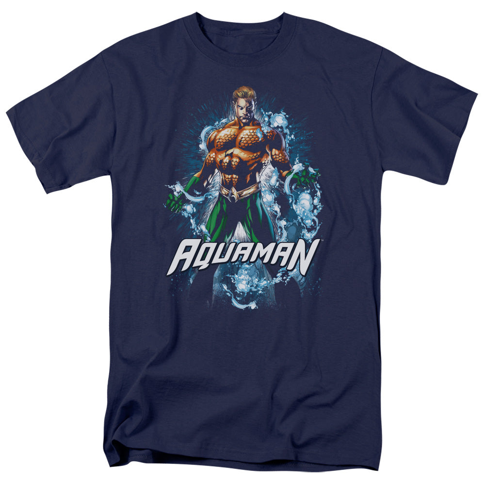 Justice League Of America Water Powers Mens T Shirt Navy Officially Licensed
