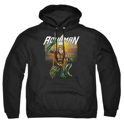 Justice League Of America Beach Sunset Mens Hoodie Black Officially Licensed