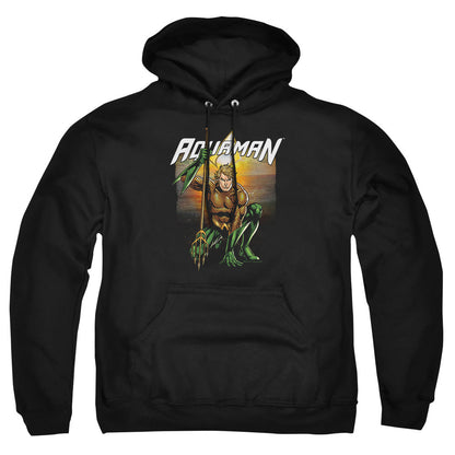Justice League Of America Beach Sunset Mens Hoodie Black Officially Licensed