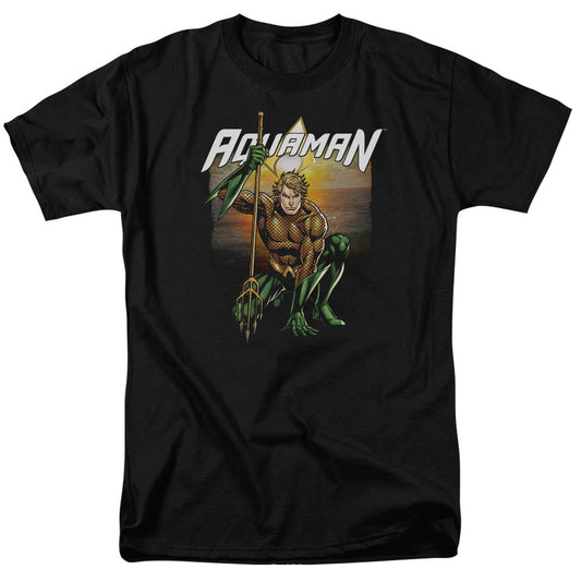 Justice League Beach Sunset Mens T Shirt Black Officially Licensed